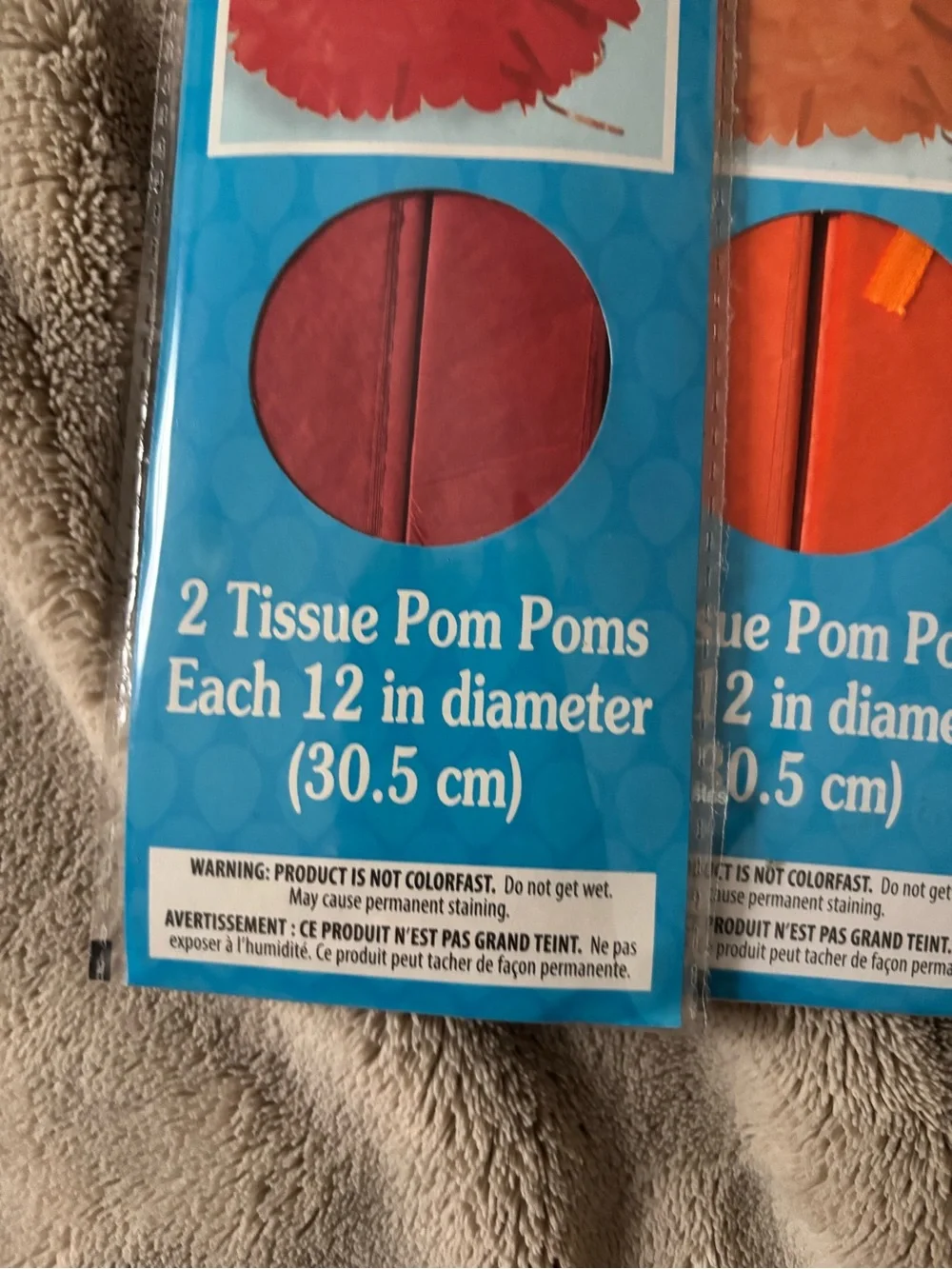 Tissue Pom Pom Party Decorations - Red, Orange, Lime, Navy & Purple